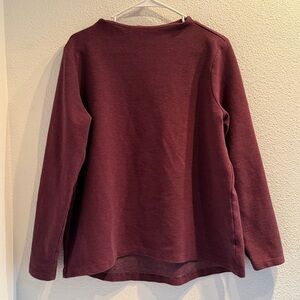 Lands End Womens Ribbed Boat Neck Sweater L 14-16 Purple